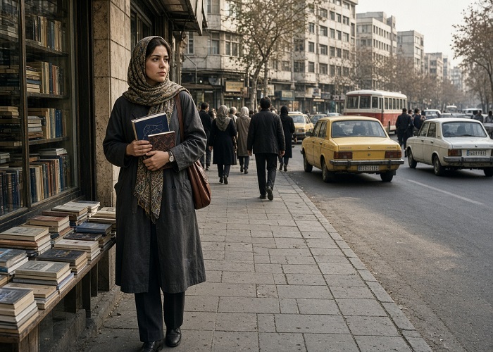 عکس دخترانه دهه ۶۰ در خیابان انقلاب